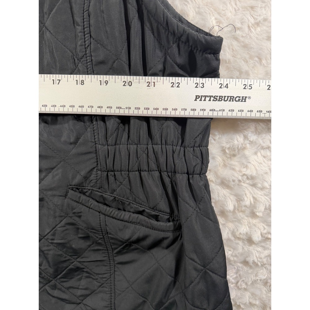 Bit & Bridle Womens Quilted Puffer Vest Black Fleece Lined Full Zip Equestrian L - Picture 5 of 8